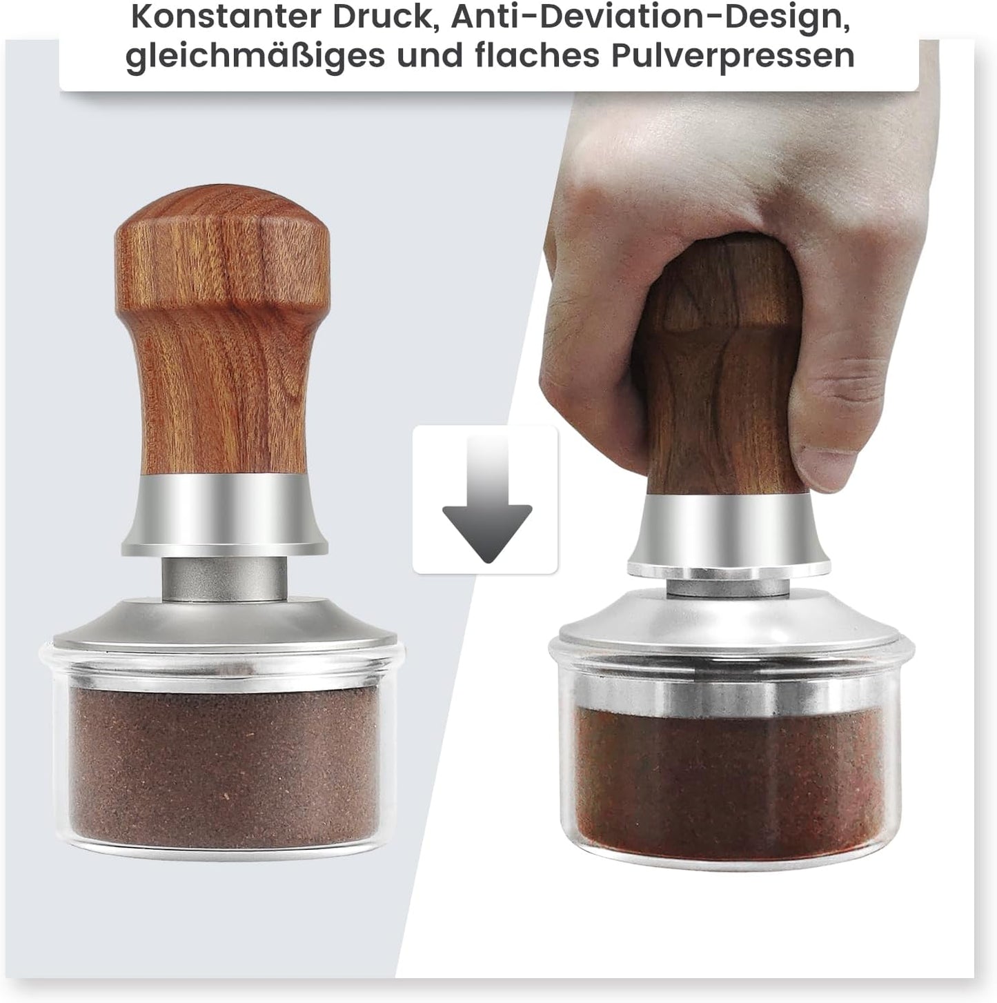 Espresso-Tamper mit Edelstahlboden, 51mm