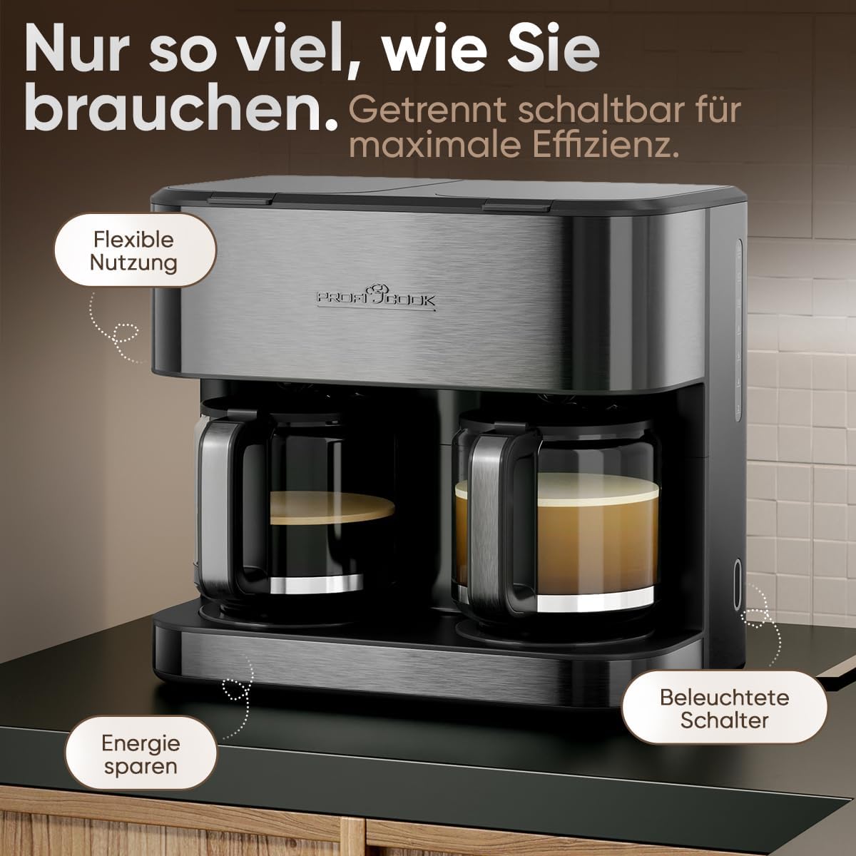 PC-KAD 1308 Doppel Kaffeemaschine mit 2 Brühsystemen