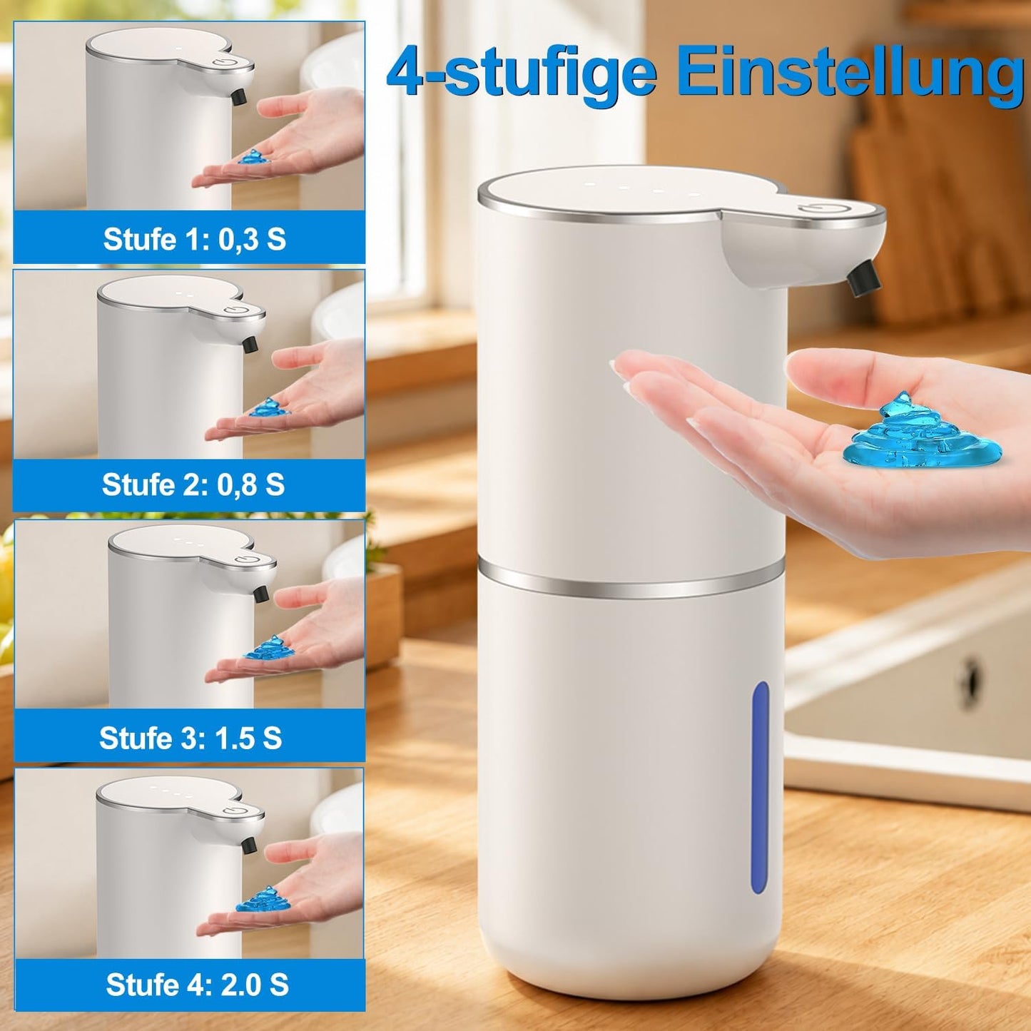 Automatischer Flüssigseifenspender mit Sensor, Perlweiss Flüssigetyp