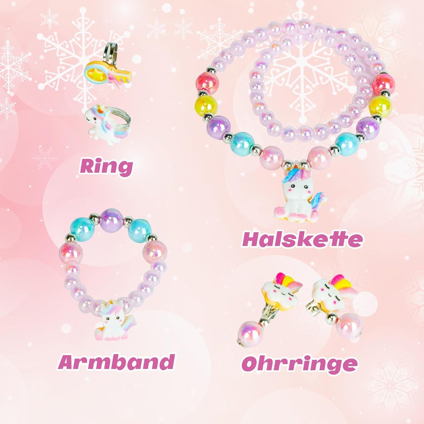 Schmuckschachtel mit Musik,, Zweilagiges Einhorn Rosa