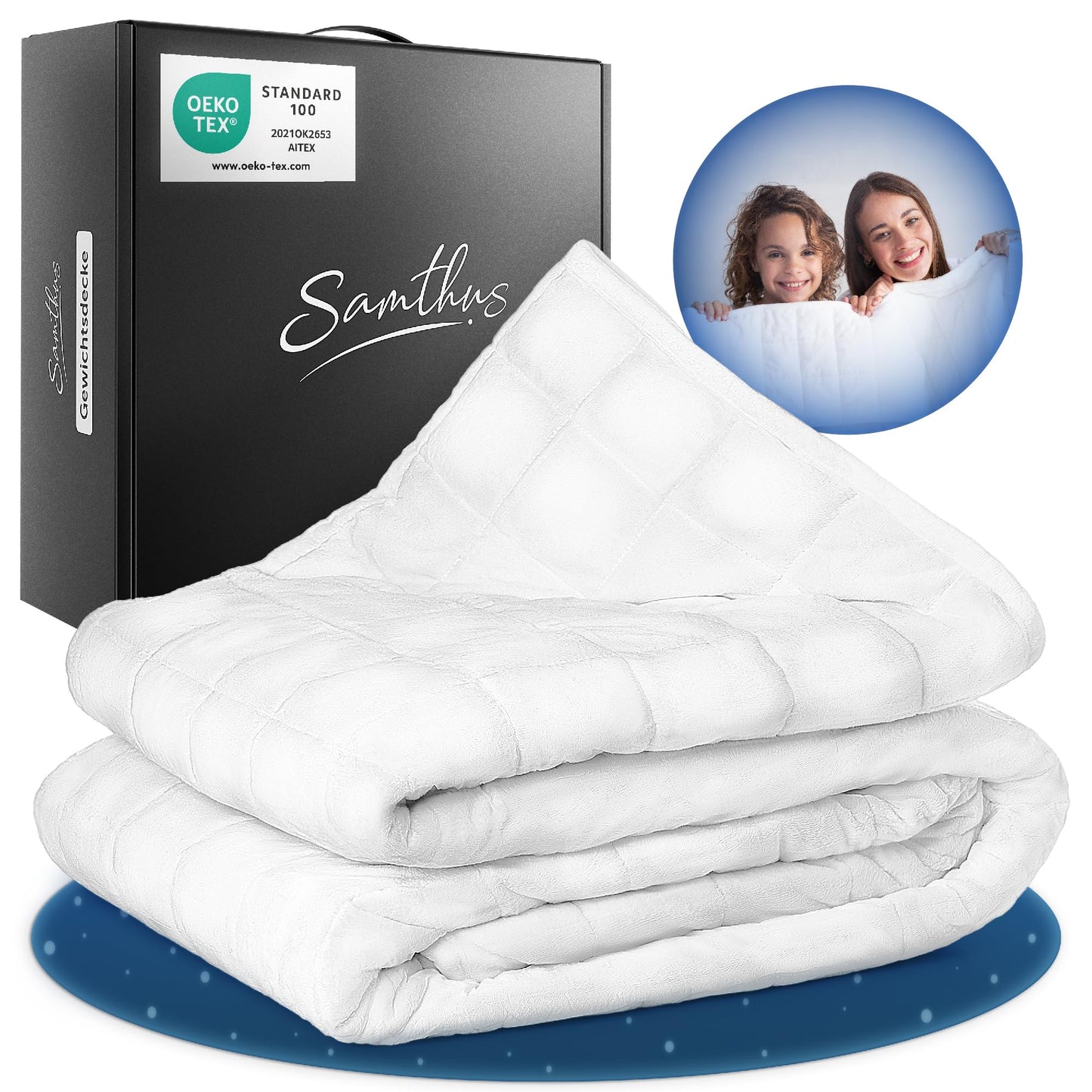 Gewichtsdecke, 3kg, Weiss 3.0 Kilogramm