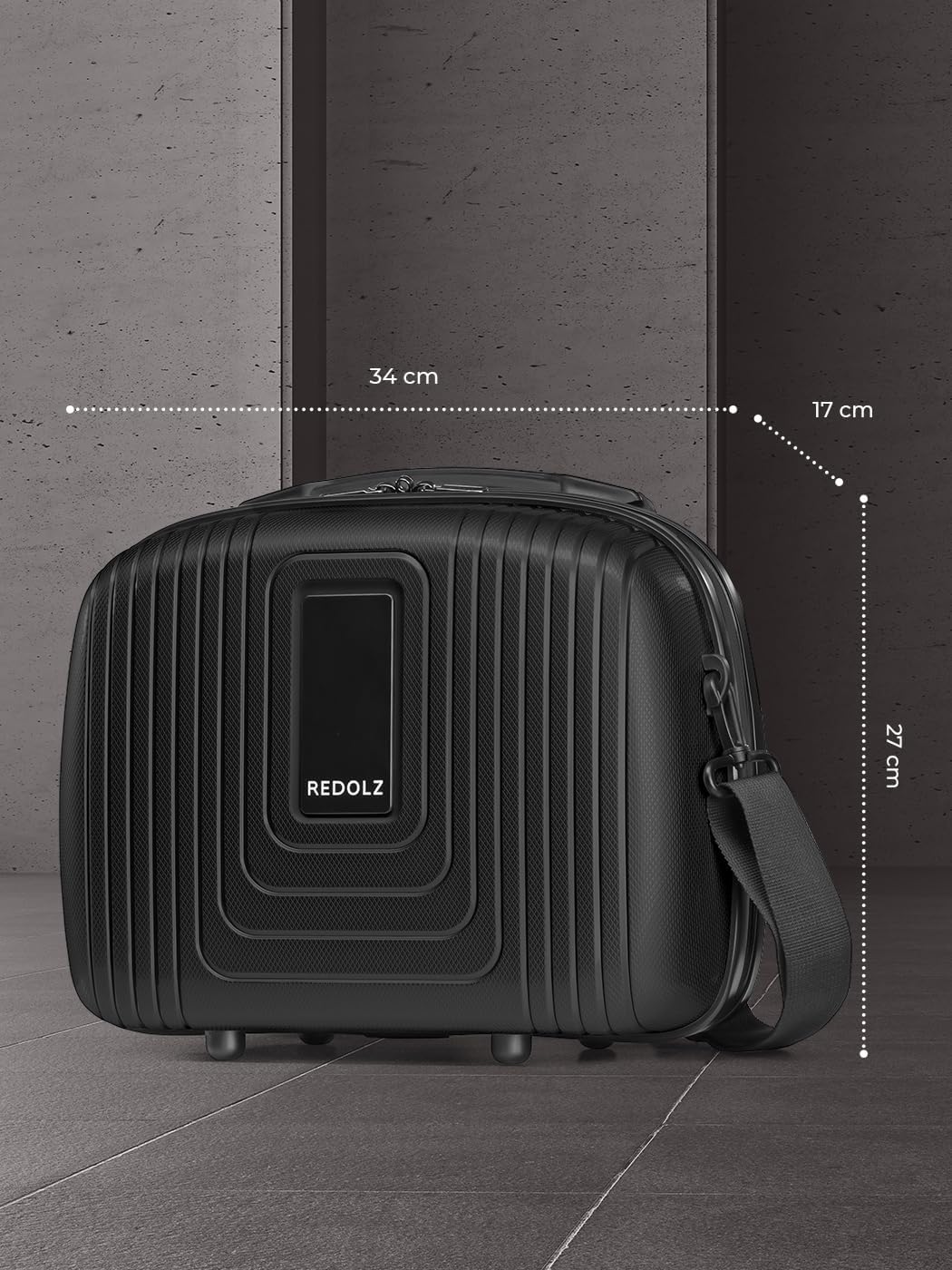 Essentials 14 Beautycase, Black Metallic Beauty Case (34 cm)