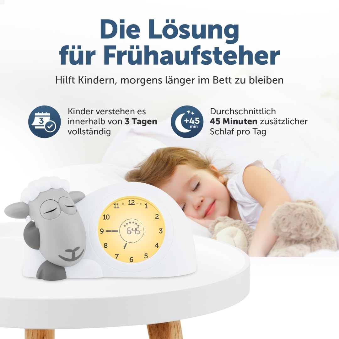 Kinder Schlafcoach-Uhr mit Nachtlichtfunktion, Sage