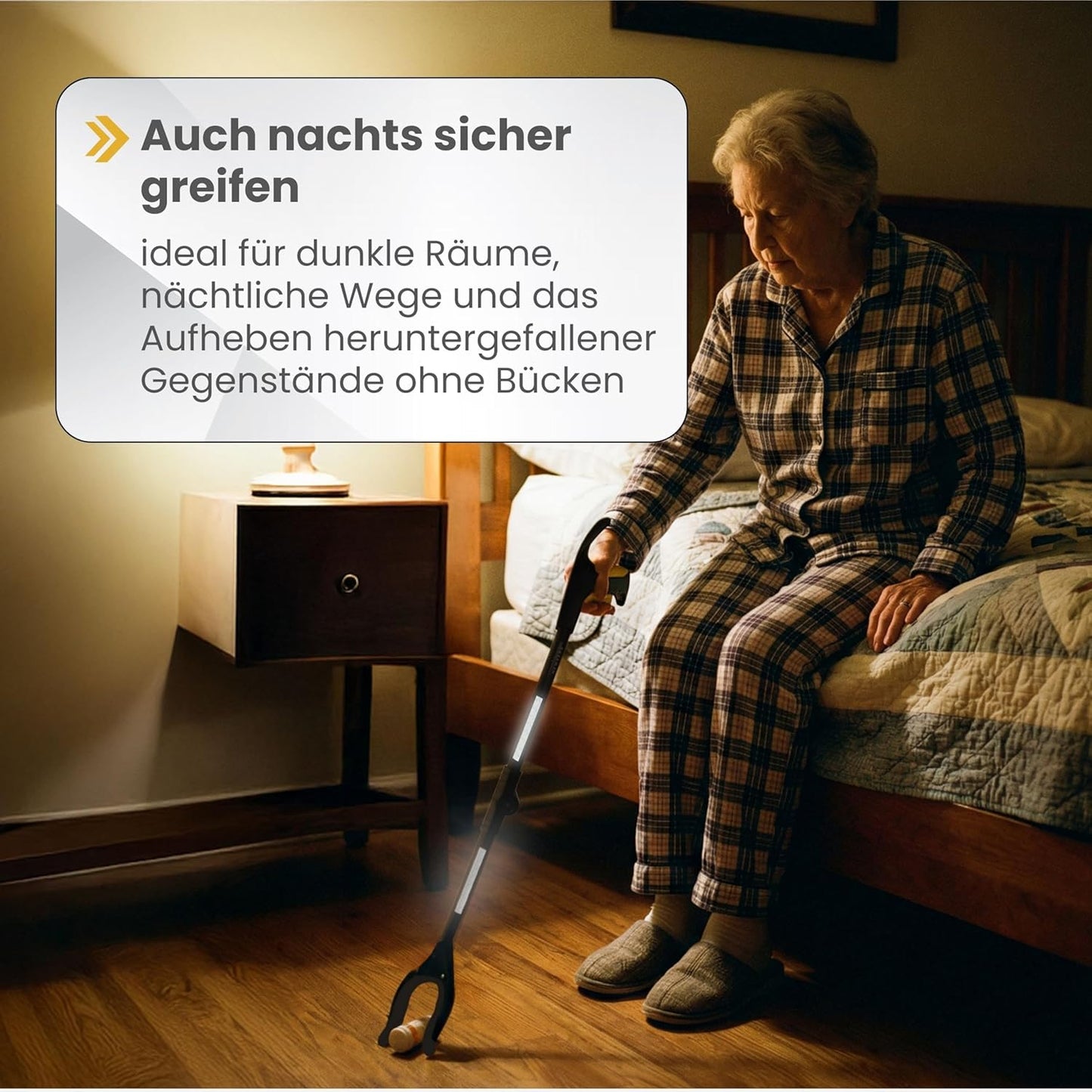Faltbare Greifzange mit 360° Drehkopf und Magnet, Schwarz Schwarz
