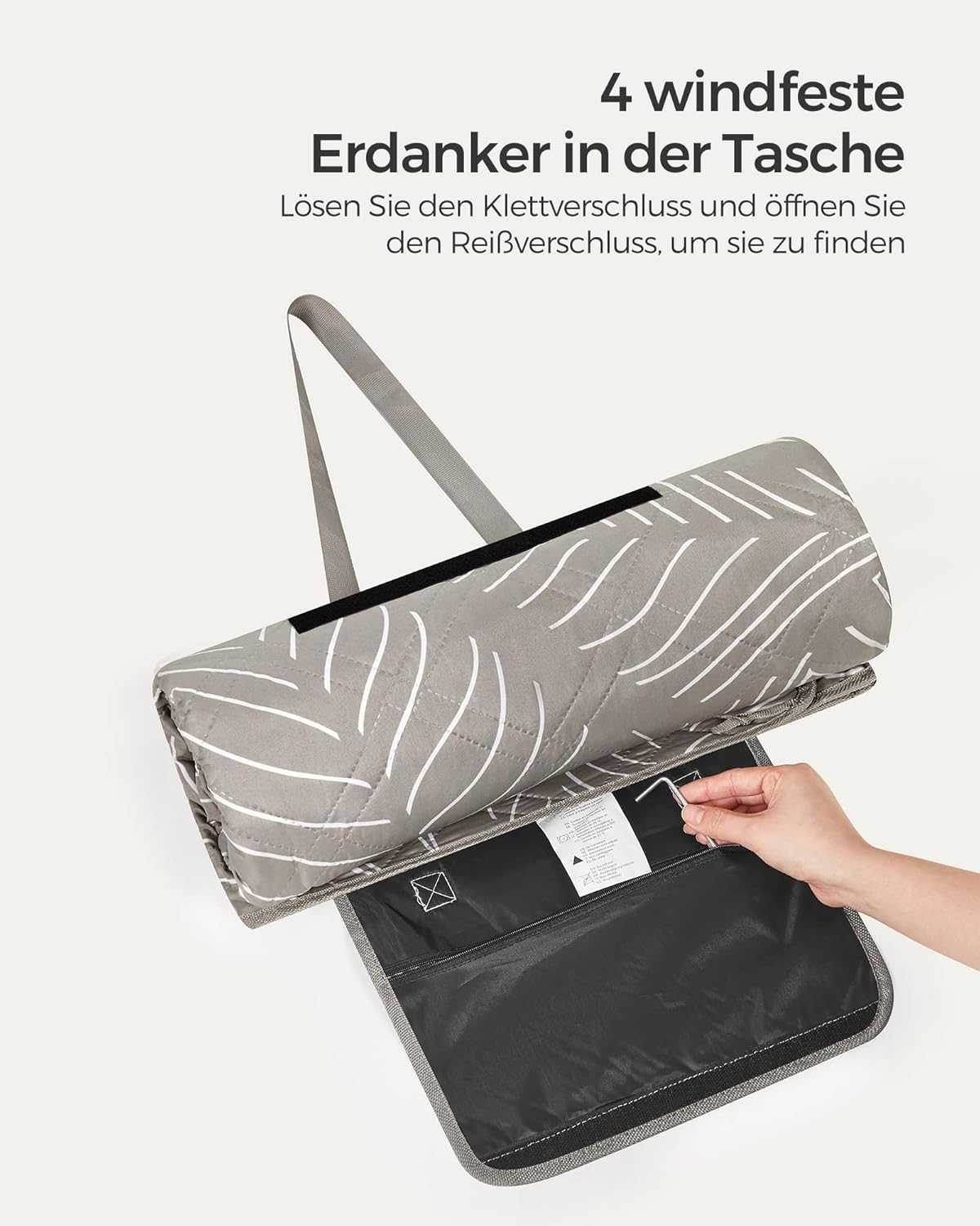 Picknickdecke mit Erdankern, 200 x 200 cm (Rechteckig) Erdfarben