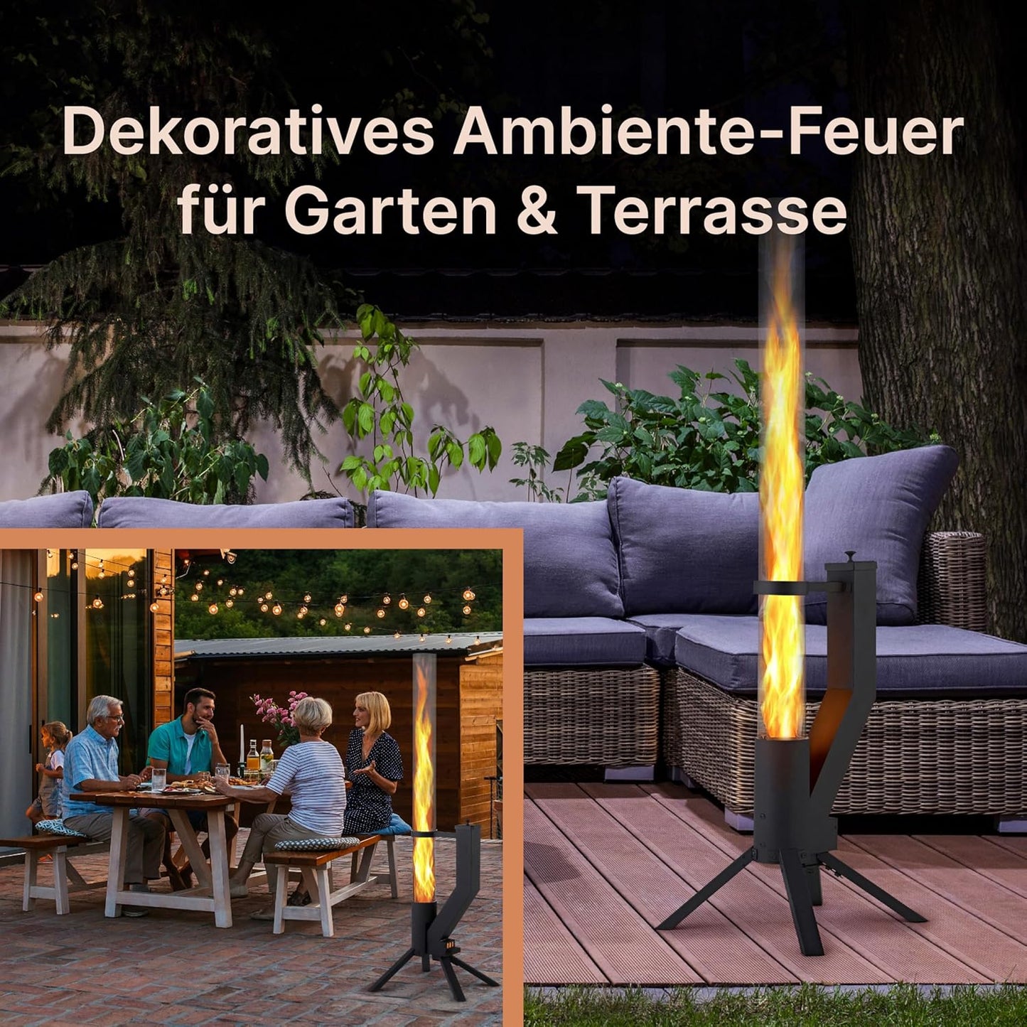 Feuerrohr, Schwarz Pulverbeschichtet