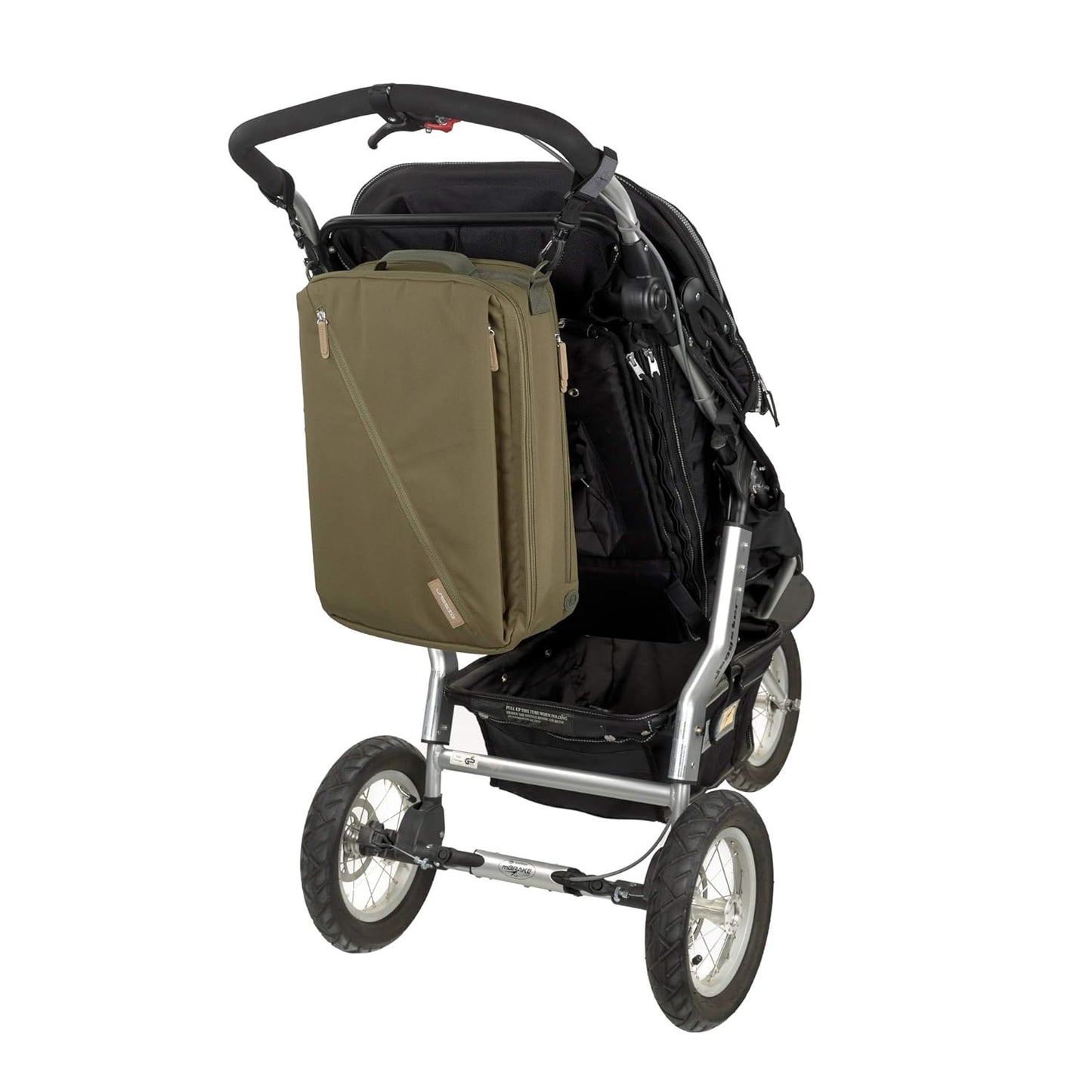 Wickelrucksack mit Wickelunterlage und Kinderwagenbefestigung, Olive