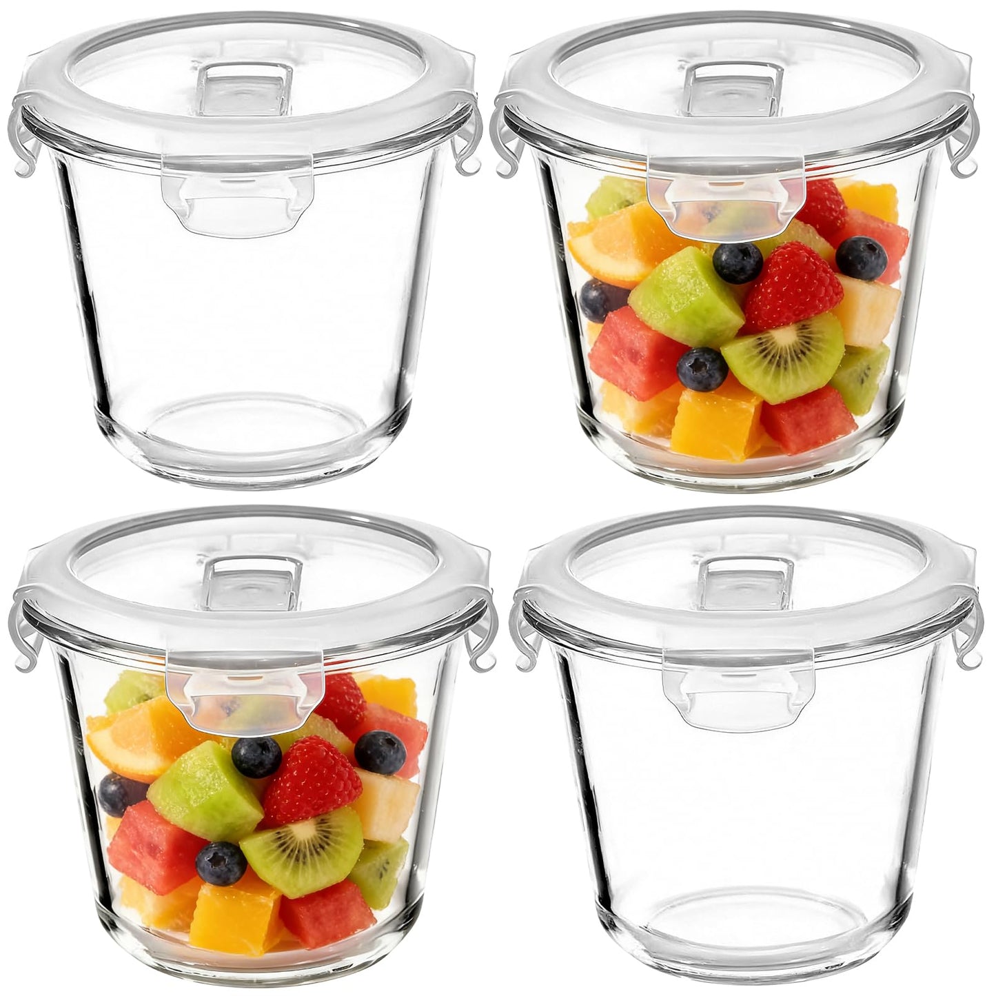 Runde Glas-Meal-Prep-Behälter (4 Stück, 710ml)