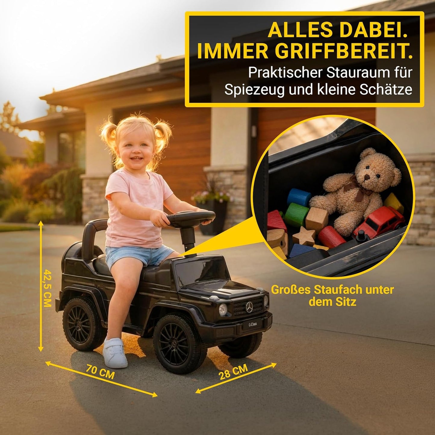 Lauflernwagen Mercedes G350d, Schwarz 2in1