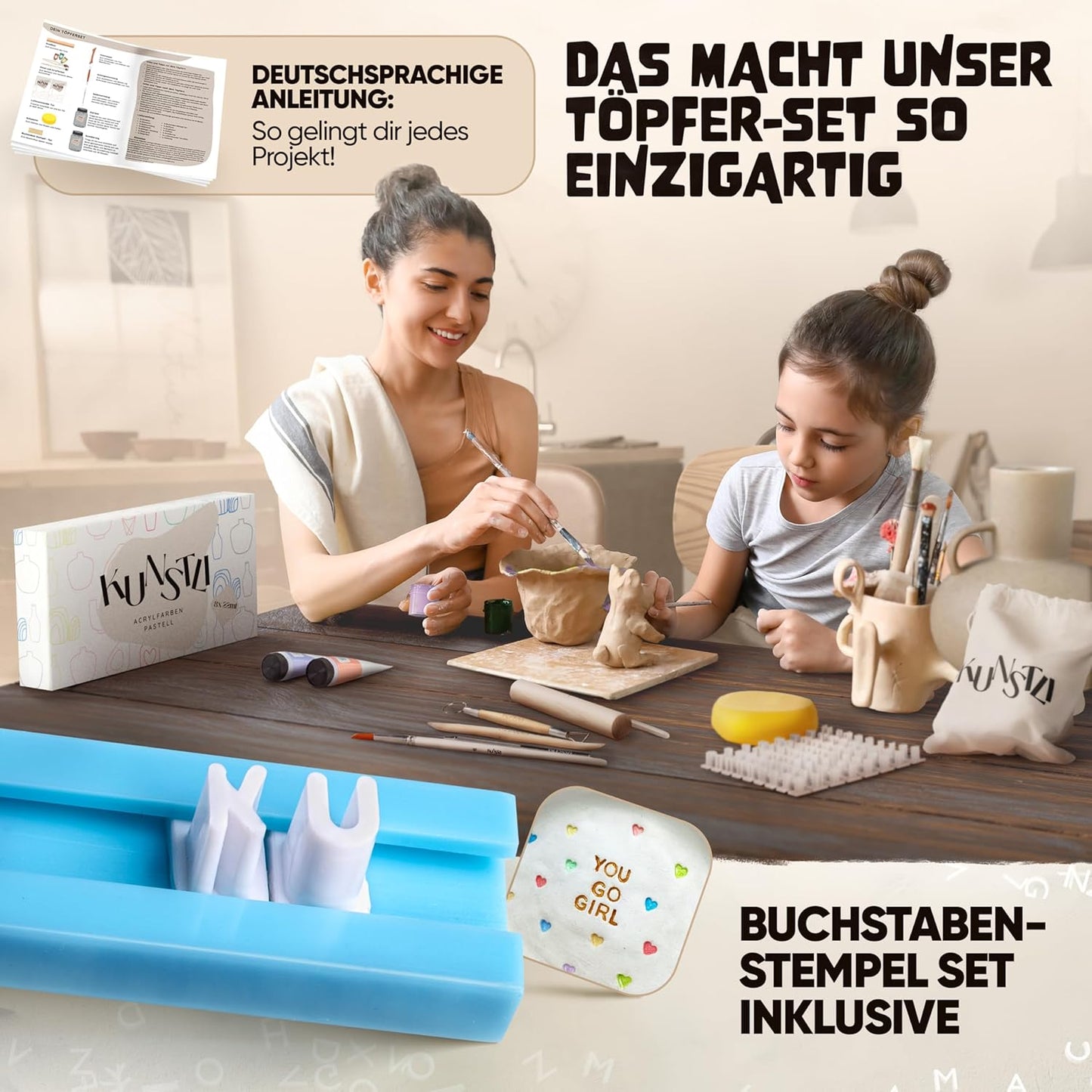 DIY Töpfer Starterset, Pastell
