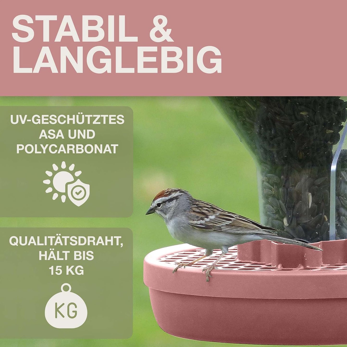 Vogelfutterhaus Davos, Staubiges Rosa Davos