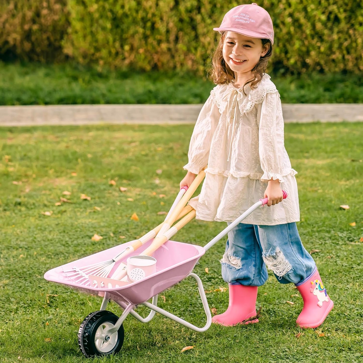 Kinder-Gartenset mit Schubkarre & Werkzeugen