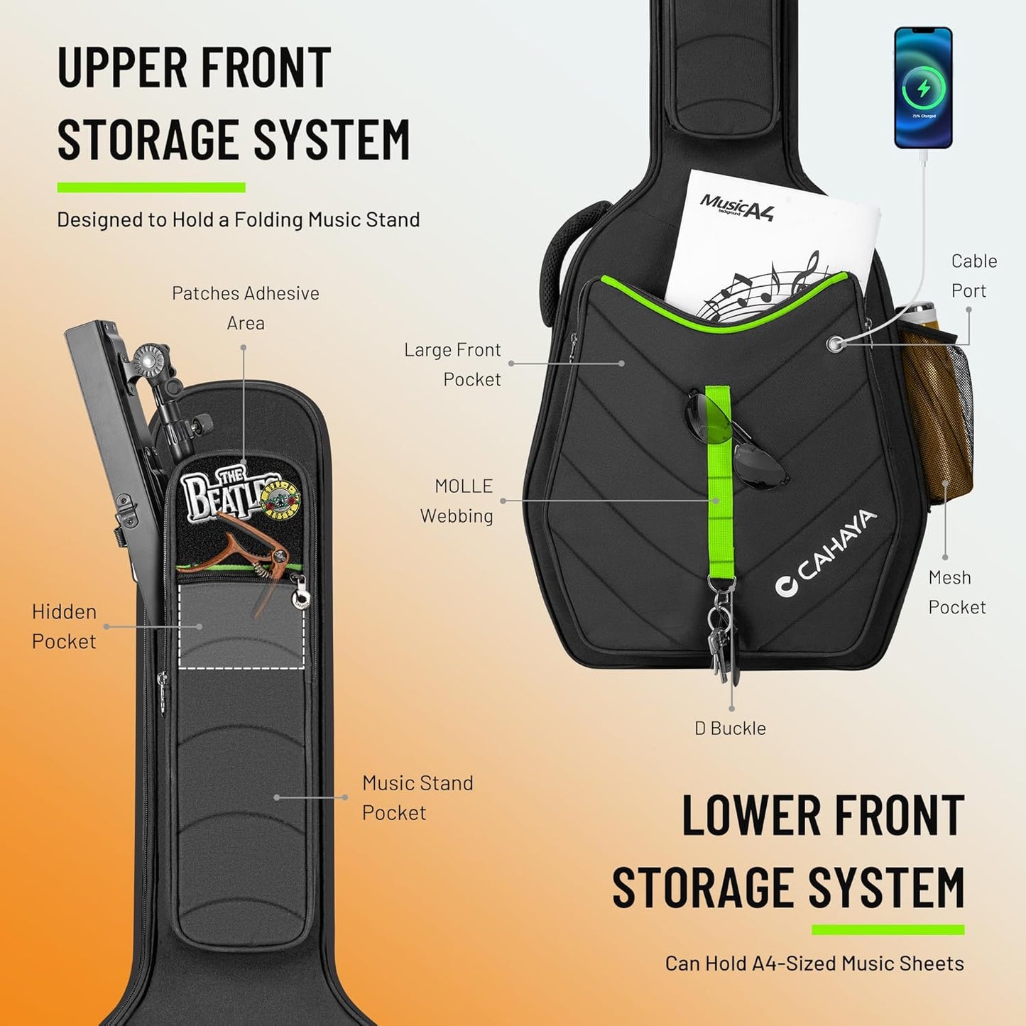 Gepolsterte Softshell Gitarrentasche