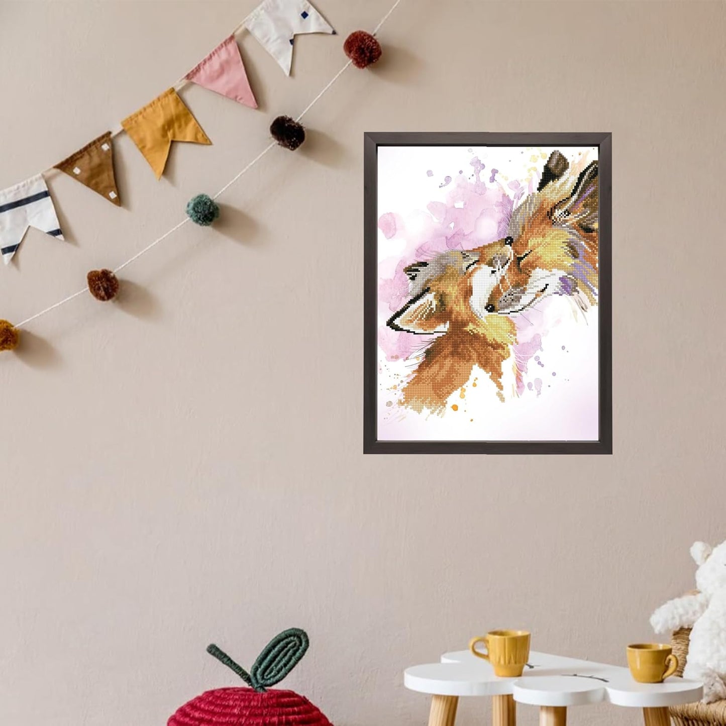 5D Diamond Painting Set Fuchs, Fuchs Glückseligkeit