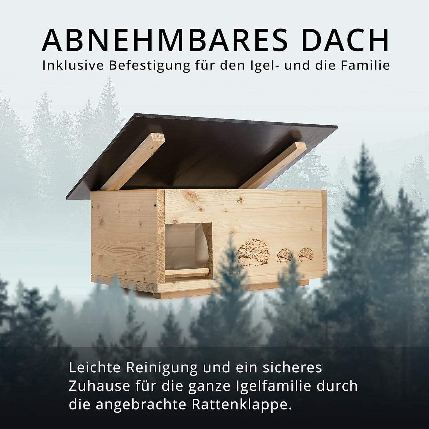 Igelhaus mit Labyrintheingang und Rattenklappe, Natur