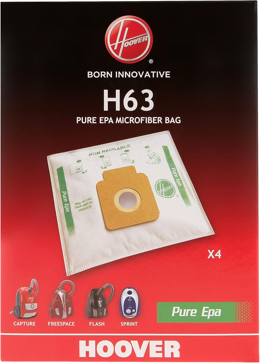 Staubsaugerbeutel-Set H63 (12 Stück), 3 Pakete