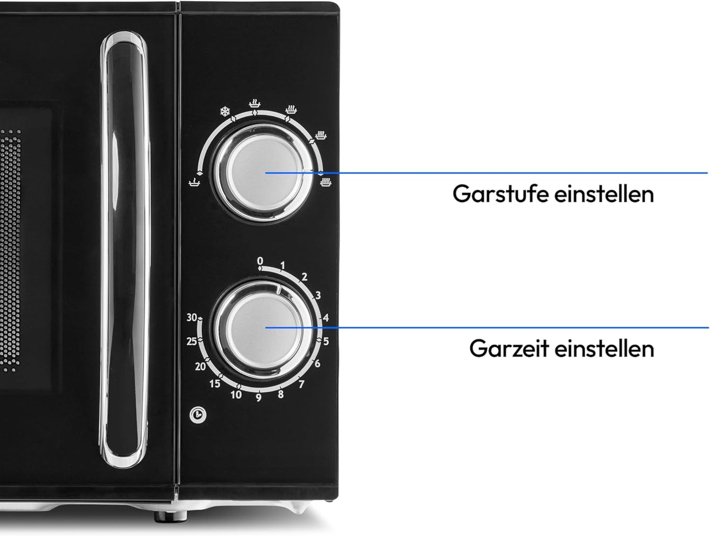 MD 15644 Mikrowelle, Schwarz 17 Liter | 700 Watt | 6 Leistungsstufen