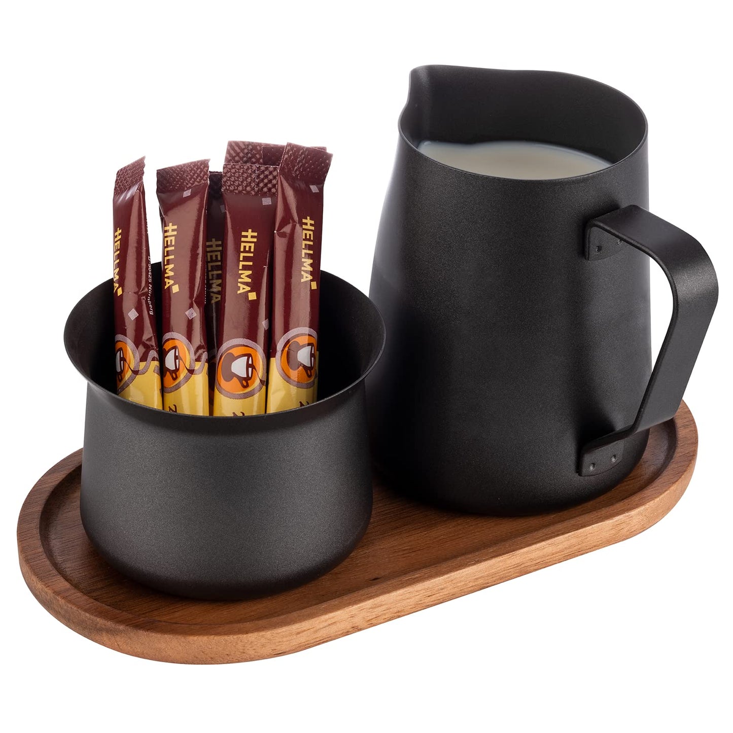 Milch- und Zucker-Set, Schwarz