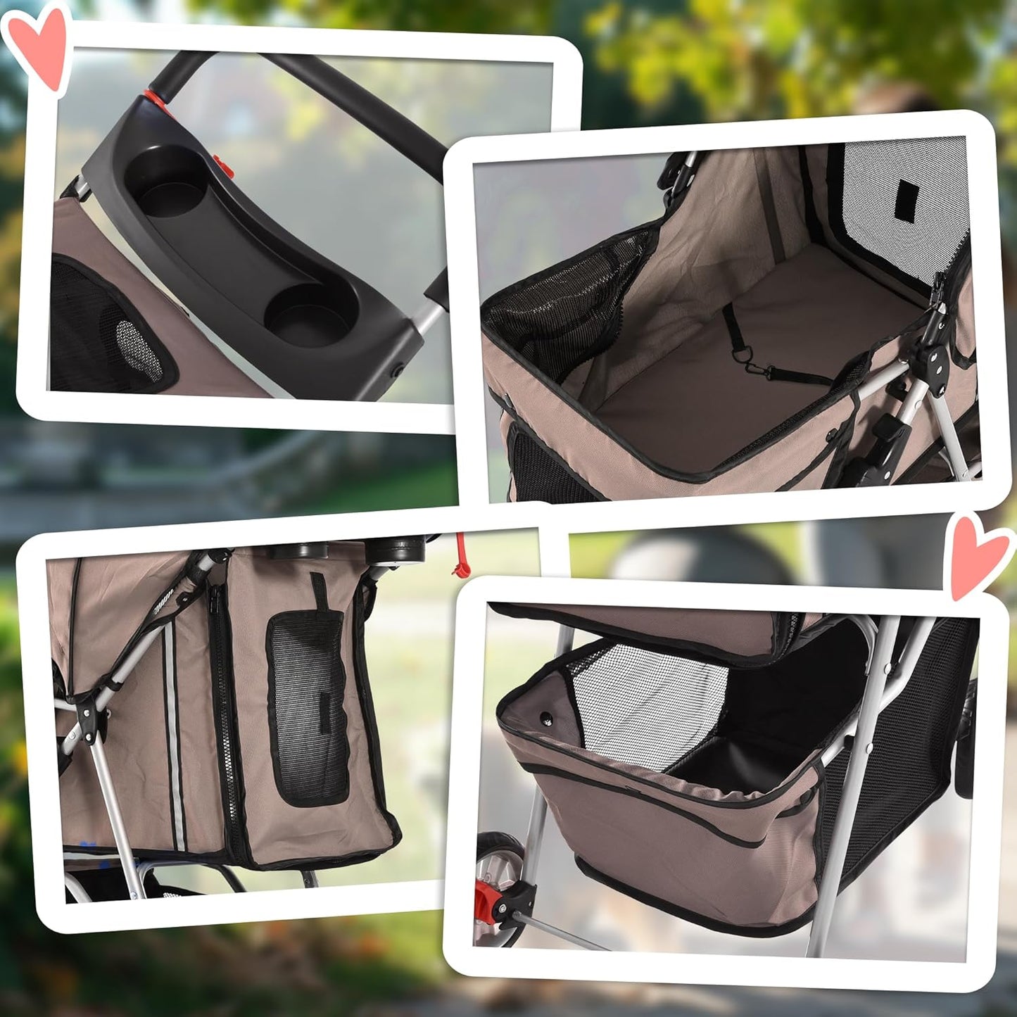 Hundewagen, Kaffeebraun 75L x 45B x 97H cm