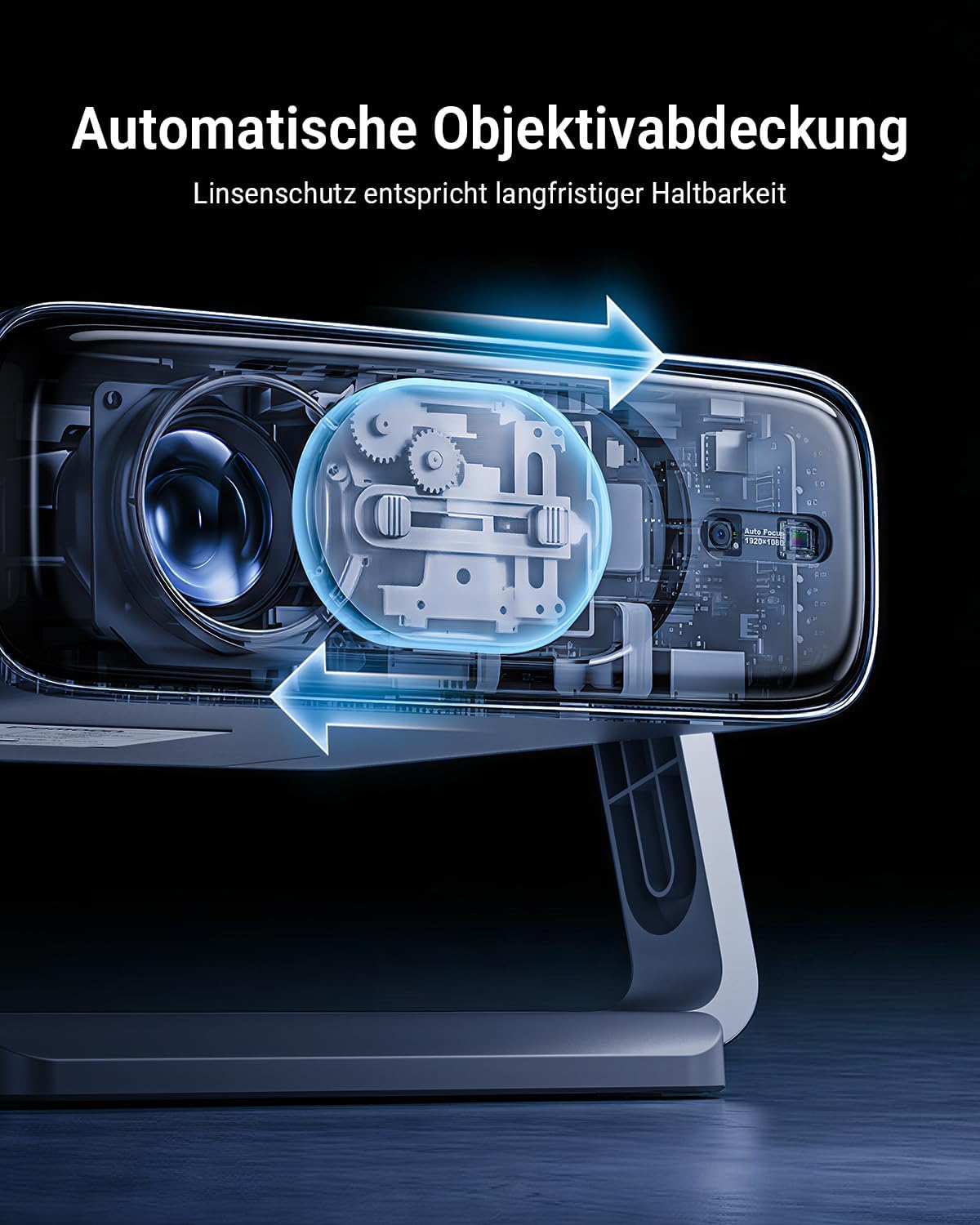 Neo X1 Smart Beamer mit 4K, Google TV & Autofokus, schwarz und grau Pemoon Beamer
