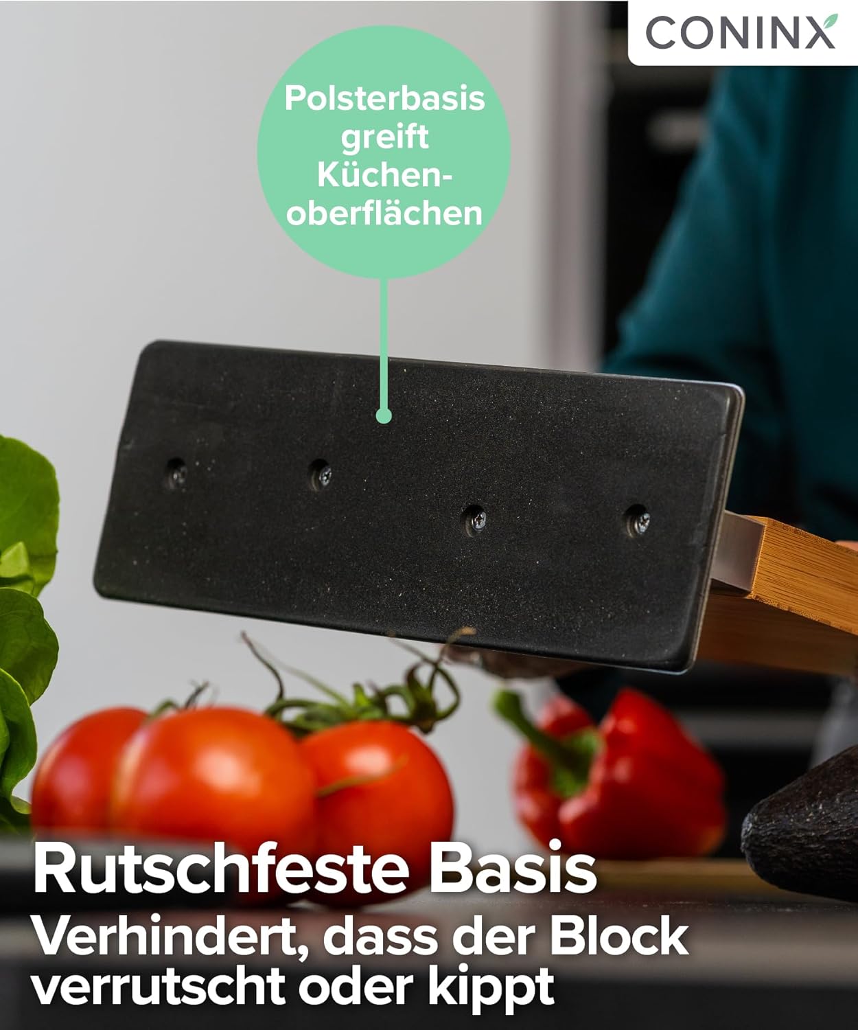 Magnetischer Messerblock mit integriertem Schärfer, Acacia Double-Sided