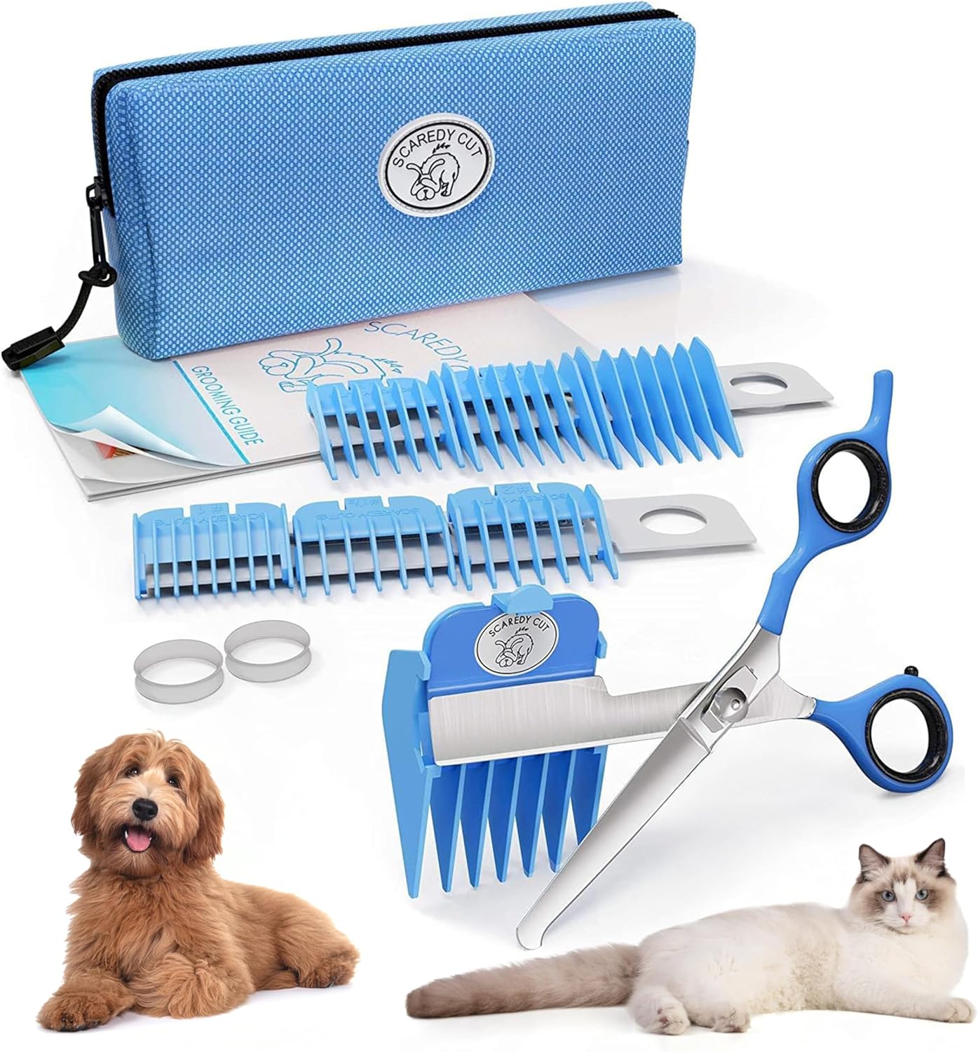 Silent Pet Grooming Kit, 16 Stück Rechtshändig Blau