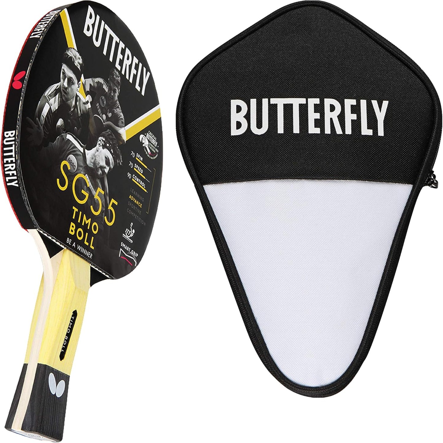 Tischtennisschläger Timo Boll SG55, Bundle mit Case CC1