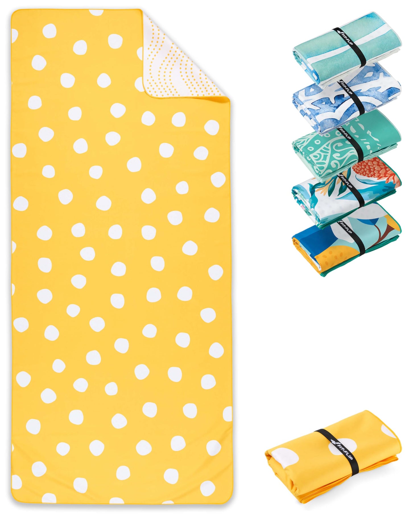 XXL-Mikrofaser-Strandtuch, 200cm x 90cm 33 Lemon Polka