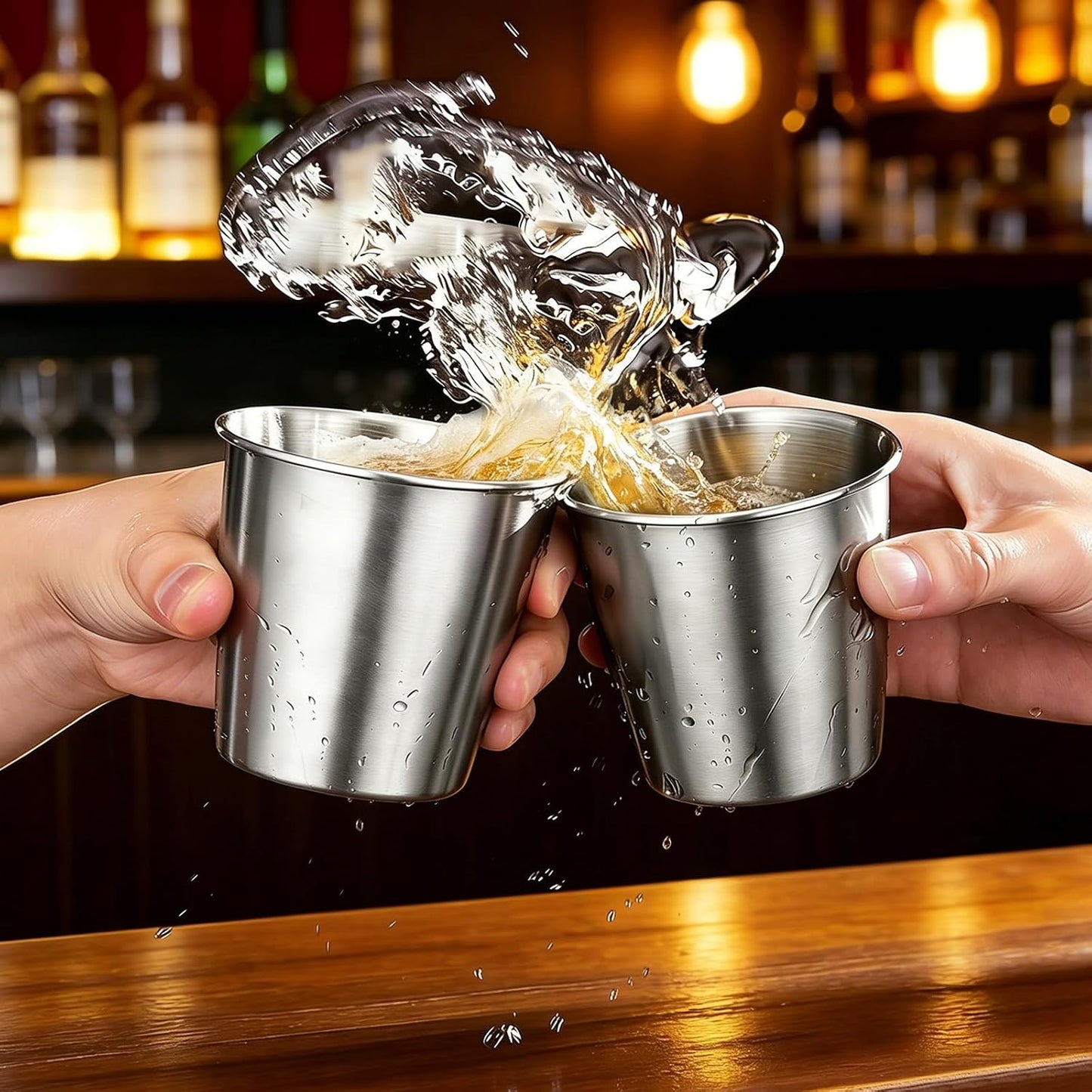 Edelstahlbecher-Set, 15 Stück