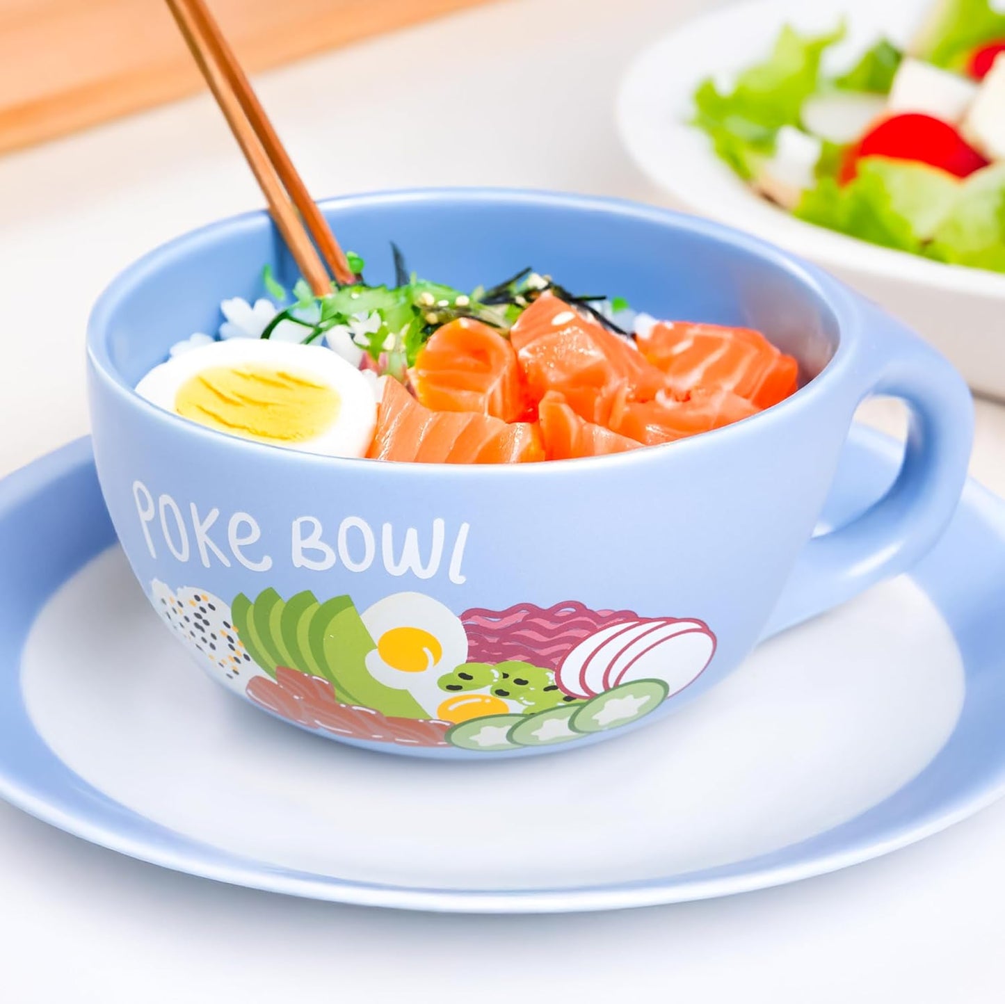 Suppenschüssel für Poke und Nudelsuppen, Poke, Blau