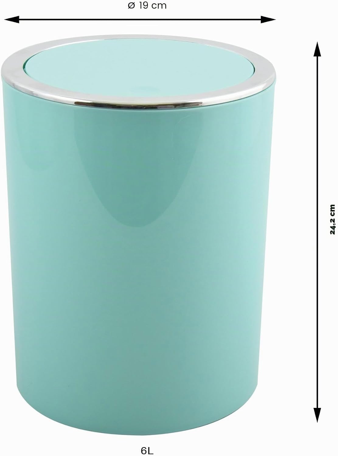 Aspen Design Kosmetikeimer mit Schwingdeckel, Pastellgrün