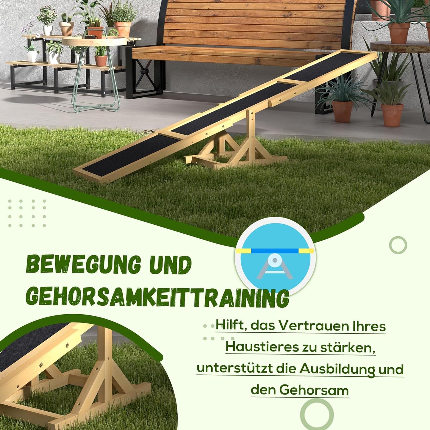 Hundewippe für Agility-Training, Gelb