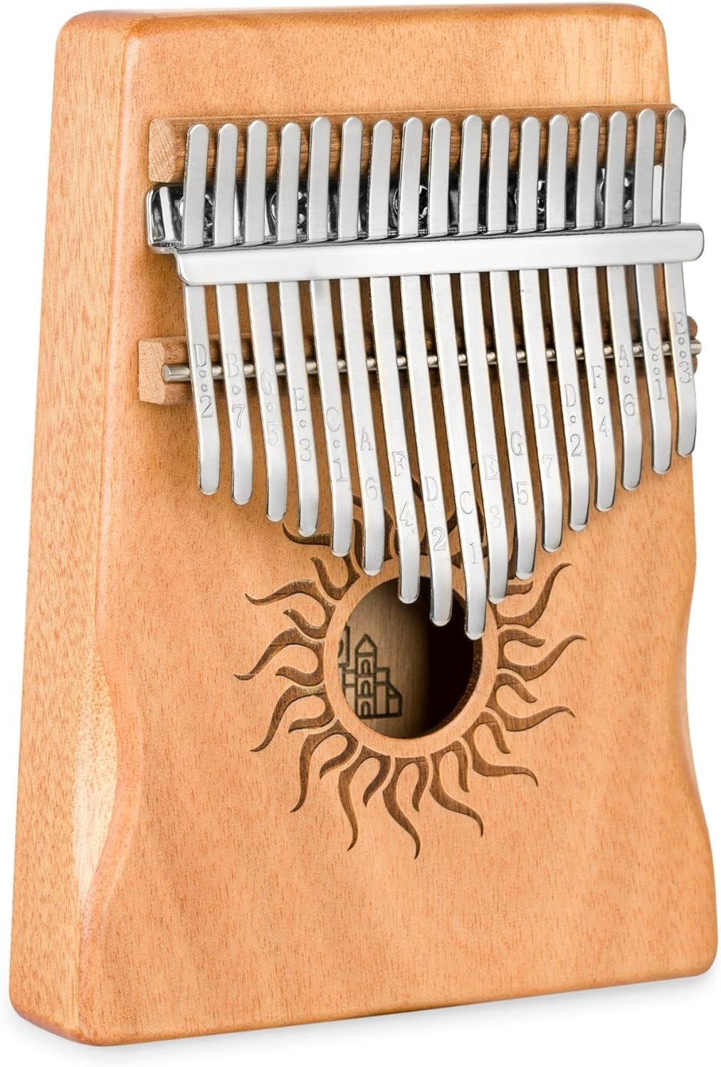 Kalimba 17 Töne C-Dur mit Etui und Zubehör, Brown