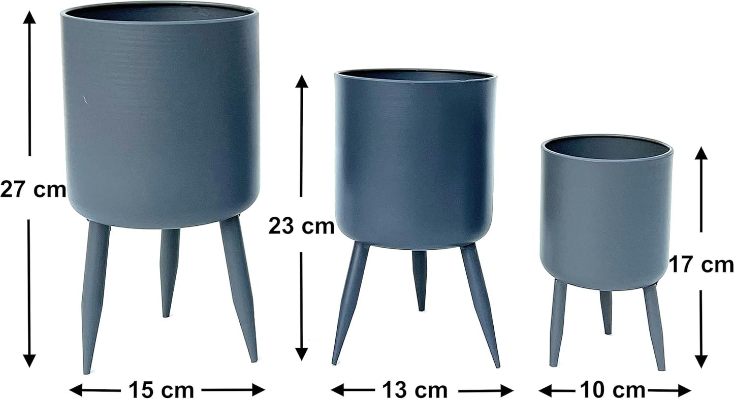 3er-Set Blumentöpfe mit Füssen 96260
