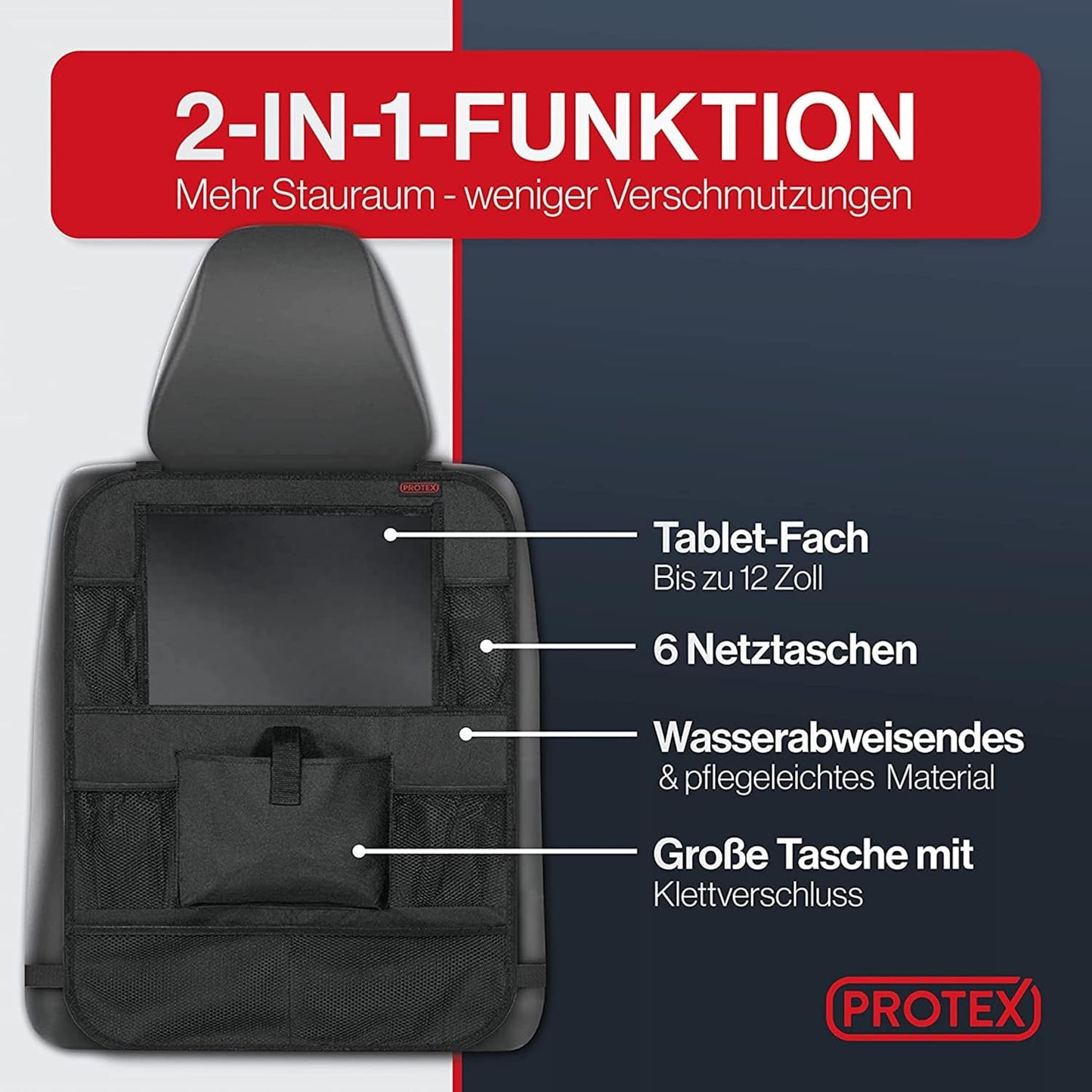 2er Set Rücksitz-Organizer, Organizer Schwarz 2er Set