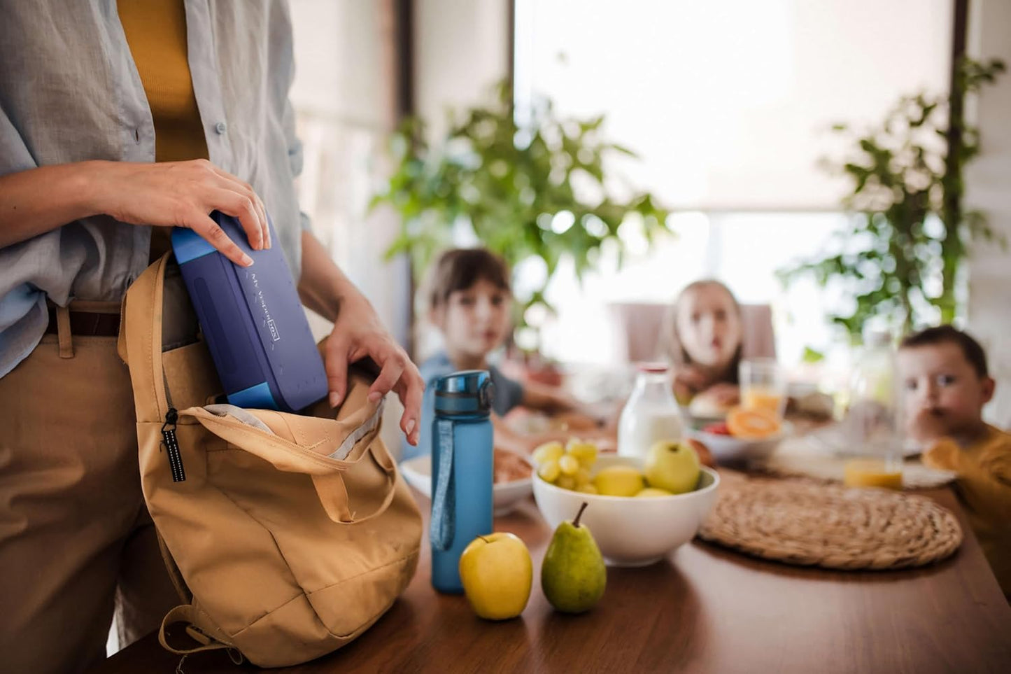 Brotdose mit Trennfächern für Kinder (MINI LITE), Blau - Hellblau