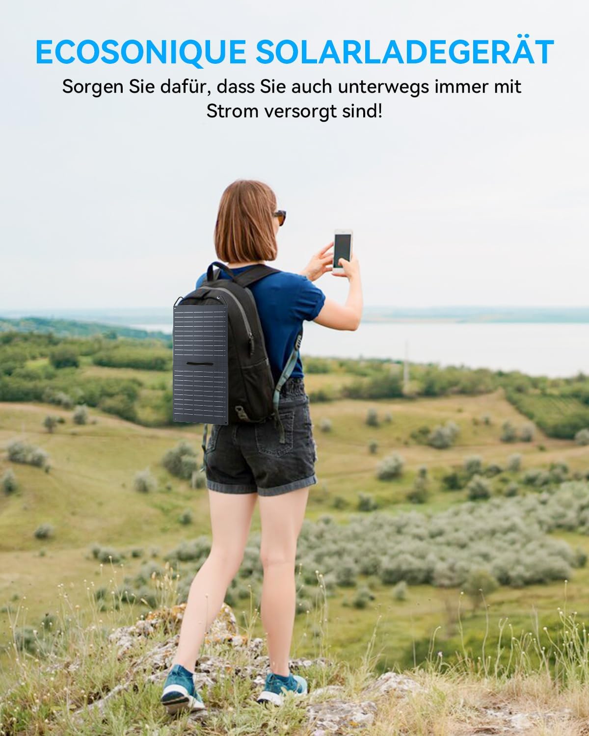 Faltbares Solarladegerät, wasserdicht, USB-A/C, 15W