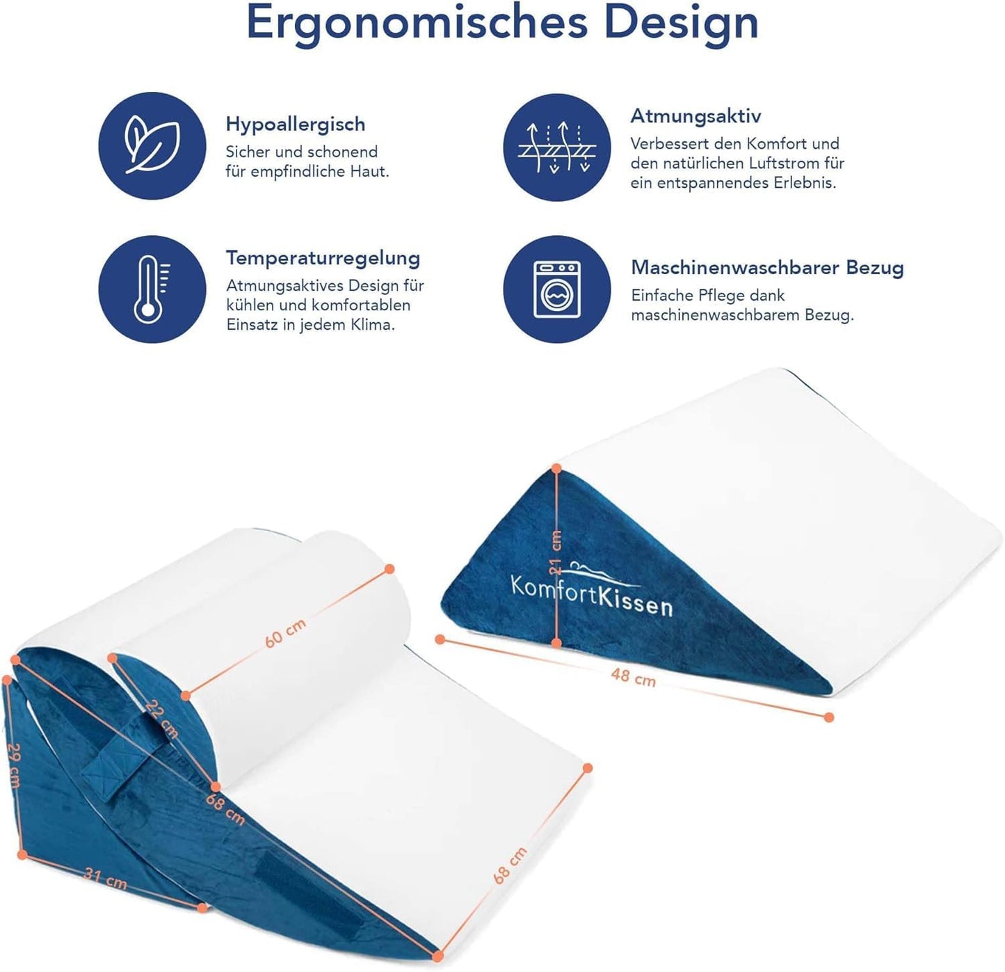 Ergonomisches 4-teiliges Keilkissen-Set, 12-in-1-Multifunktionsdesign