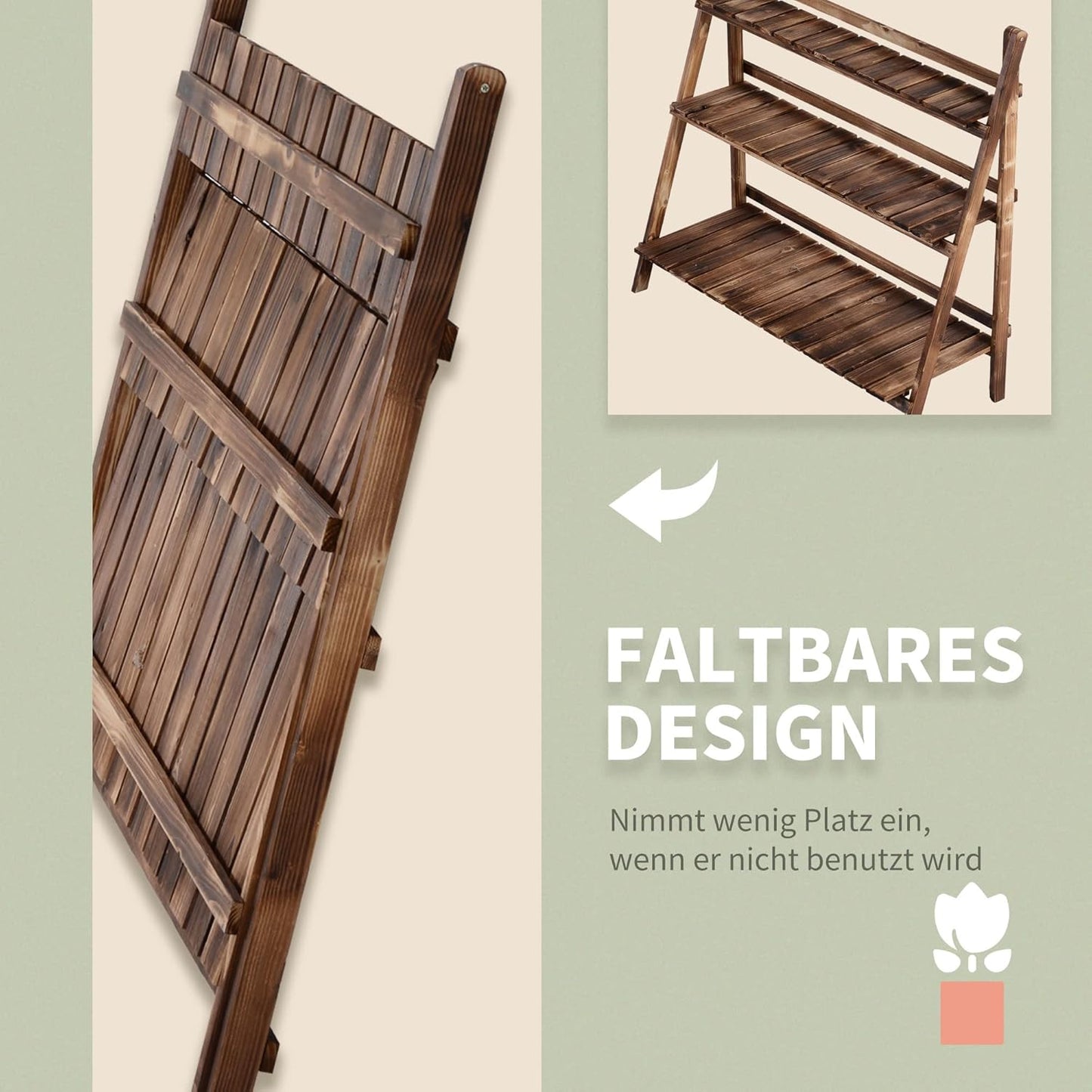 Pflanzentreppe mit 3 Stufen, L100 x B37 x H93 cm
