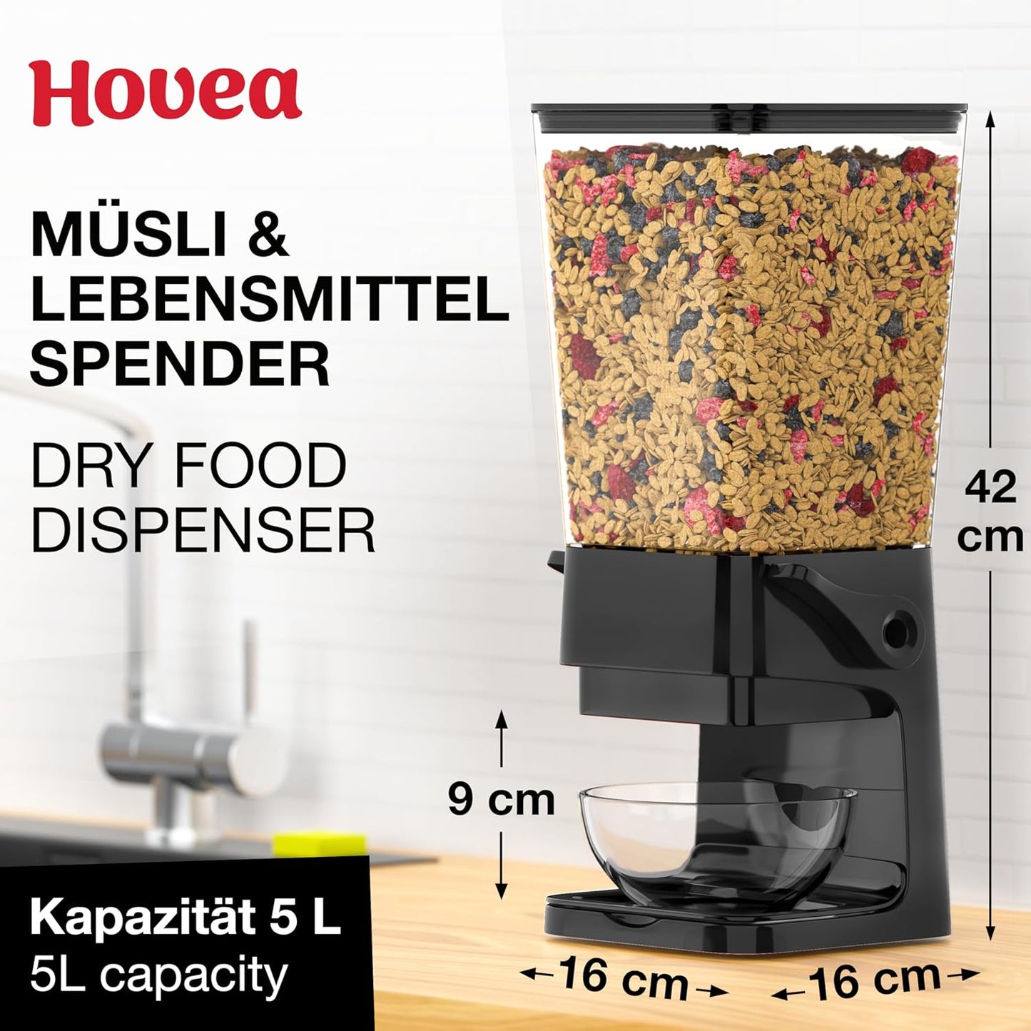 Müslispender, Schwarz