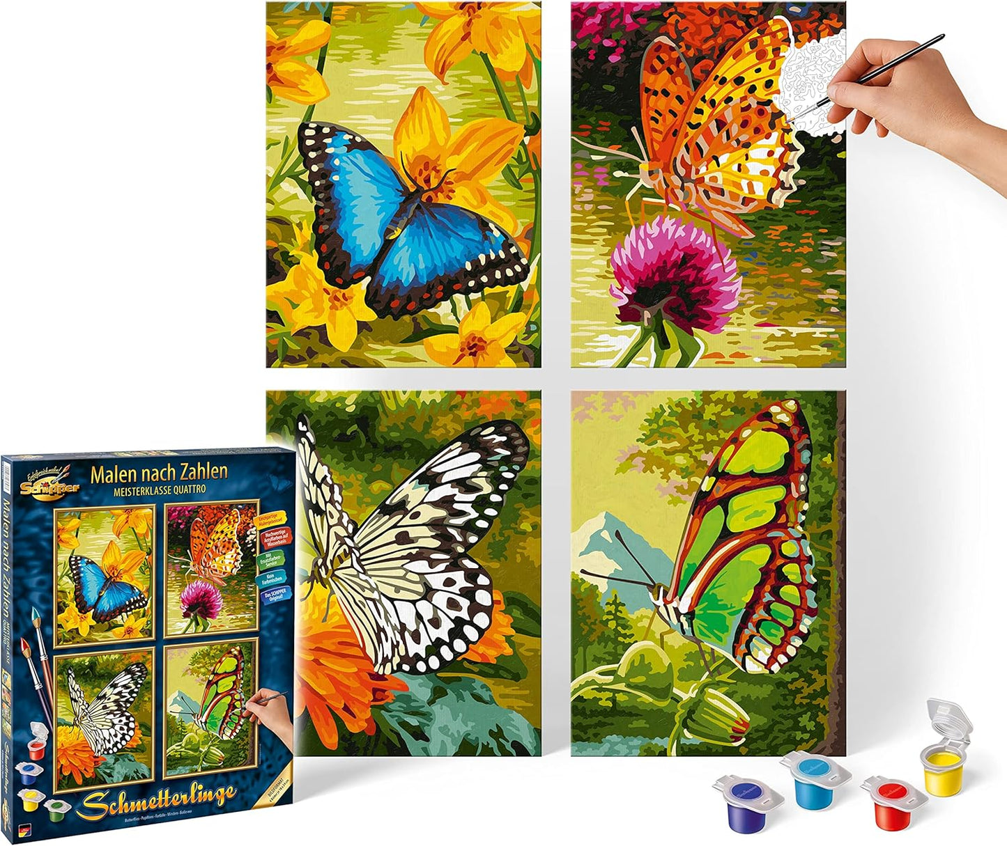 Malen nach Zahlen Set - Schmetterlinge