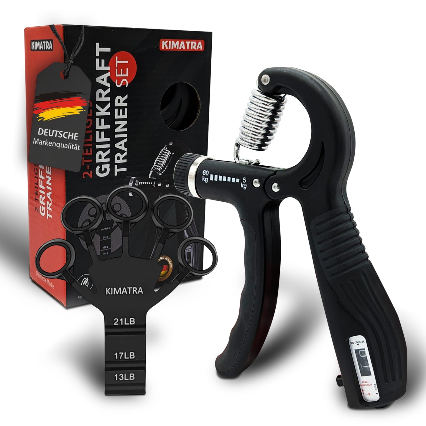Handtrainer-Set, 2-teiliges Set Schwarz