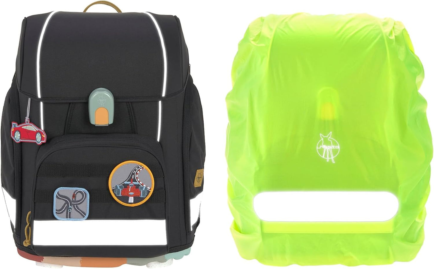 7-teiliges Schulranzen Set, Schwarz