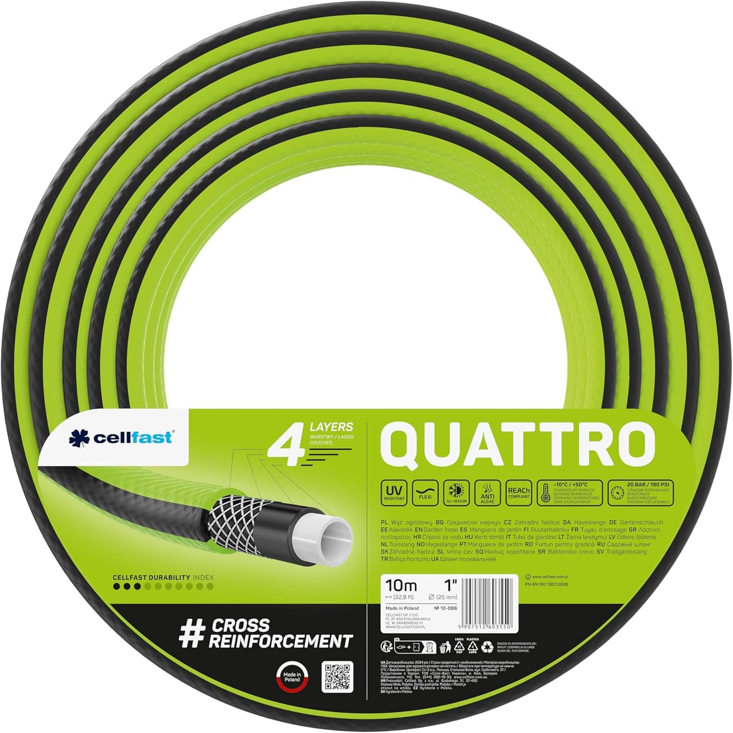 Gartenschlauch Quattro 10m, 10m 1"