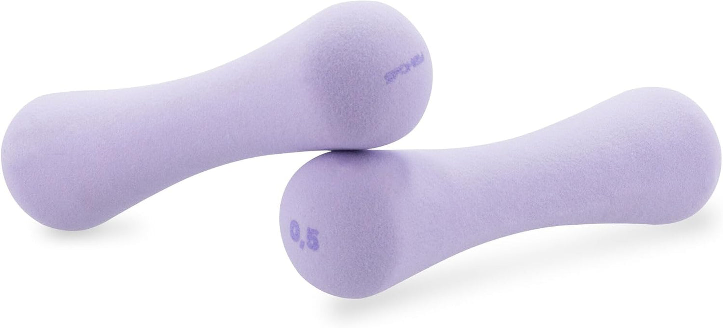 2-teiliges Kurzhantel-Set mit Neopren, 0,5 kg (Violett)