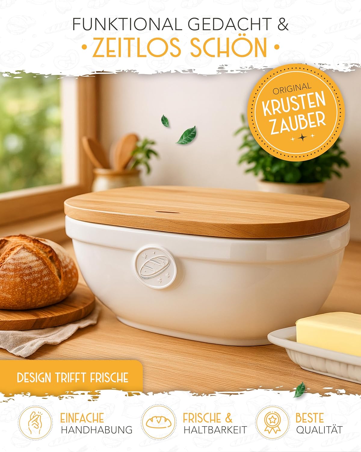 Brotkasten mit Deckel, Brotkasten Keramik