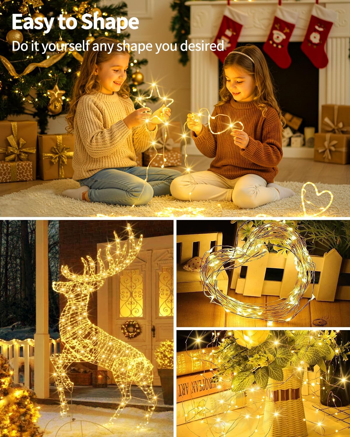 Lichterkette mit Memory Funktion, 20M Warmweiss