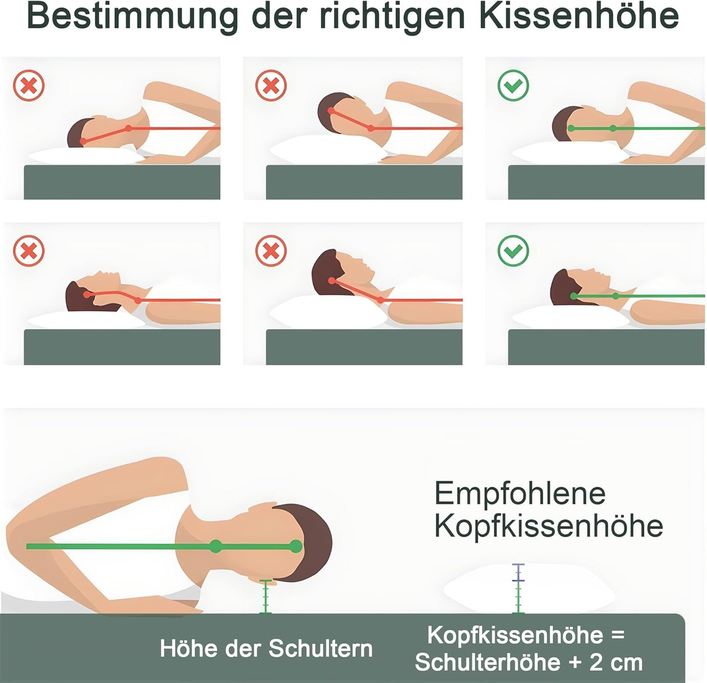 Höheneinstellbares Memory Foam Nackenstützkissen