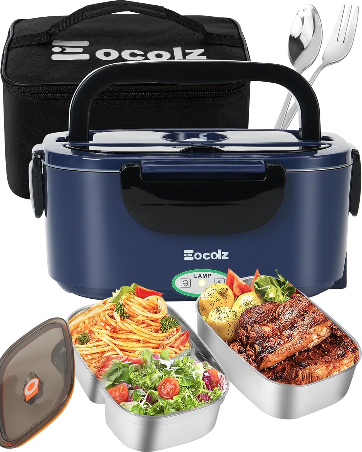 Elektrische Lunchbox mit Speisenwärmer, Blau-1.5l