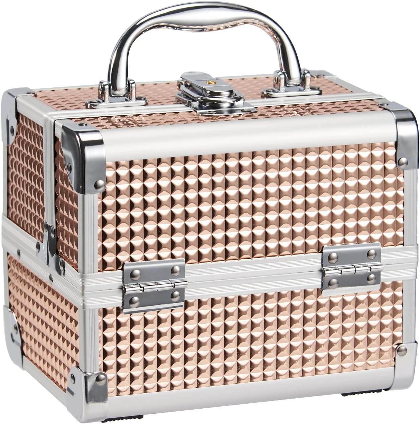 Verschliessbarer Kosmetikkoffer mit Spiegel, Rosegold